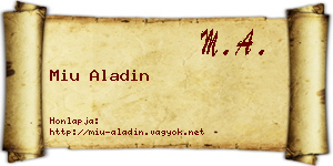 Miu Aladin névjegykártya